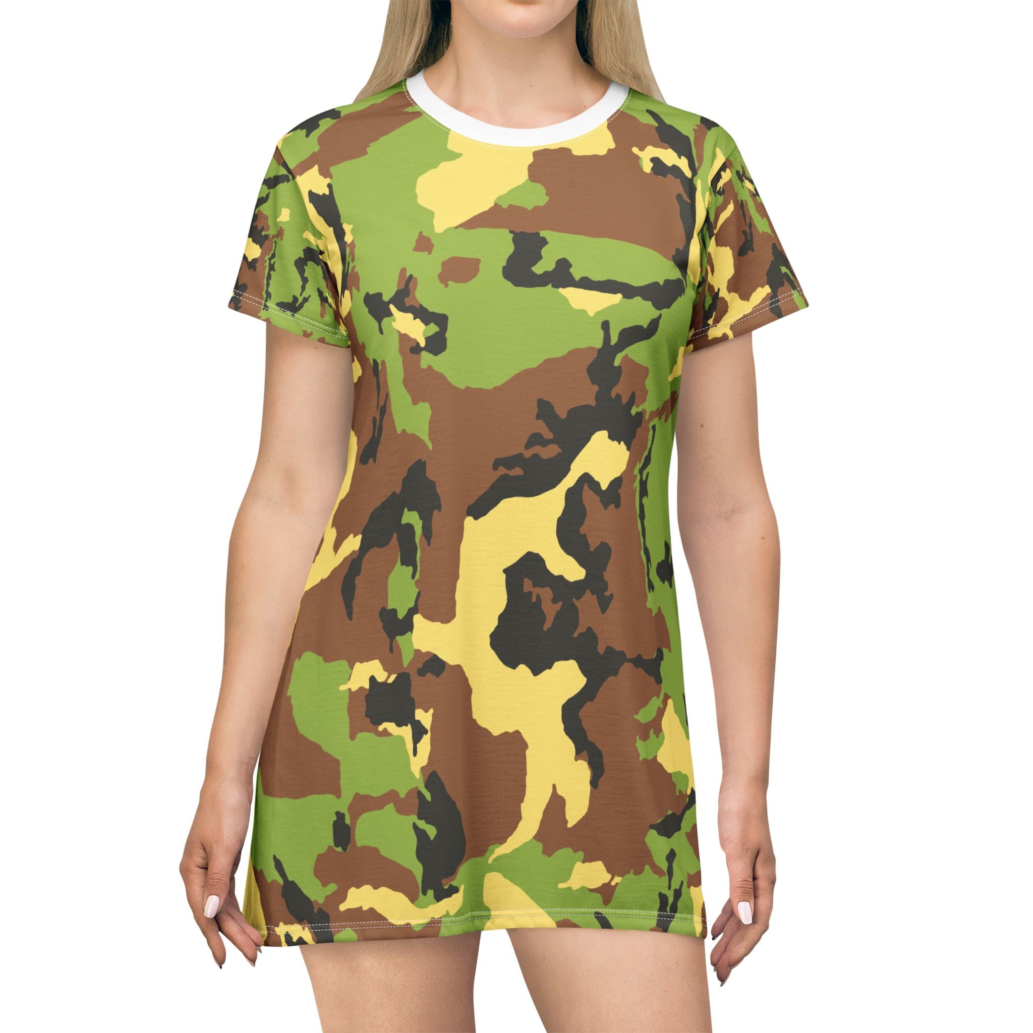 Trendy Camouflage T-Shirt Dress for Casual Outdoor Adventures